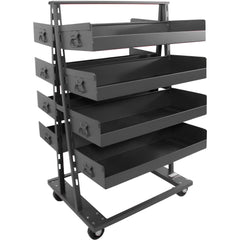 Mobile Work Stands; Stand Type: Mobile A-Frame Lean Tool Cart; Stand Style: A-Frame; Brake Type: Wheel Brake; Leg Style: Fixed; Load Capacity: 2500; Color: Gray; Maximum Height: 63 in