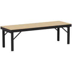 Work Table: 84" Wide, 26 to 42" High, Powder Coated, Wood Top, Steel Base, Black