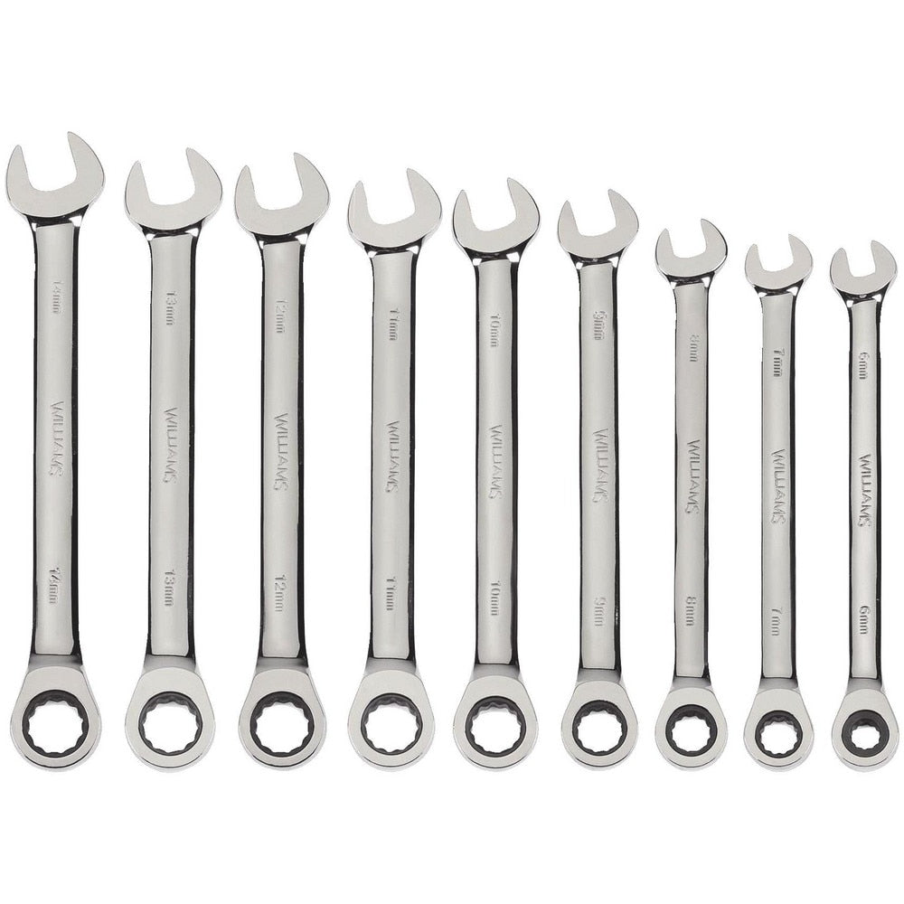 Combination Wrench Set: 9 Pc, Metric