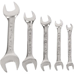 Double Head Open End Wrench Set: 5 Pc, Inch