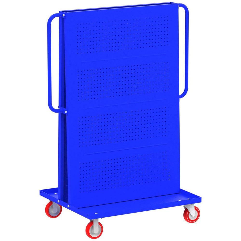 Mobile Work Stands; Stand Type: Mobile A-Frame Lean Tool Cart; Stand Style: A-Frame; Brake Type: Wheel Brake; Leg Style: Fixed; Load Capacity: 1000; Color: Blue; Maximum Height: 62 in