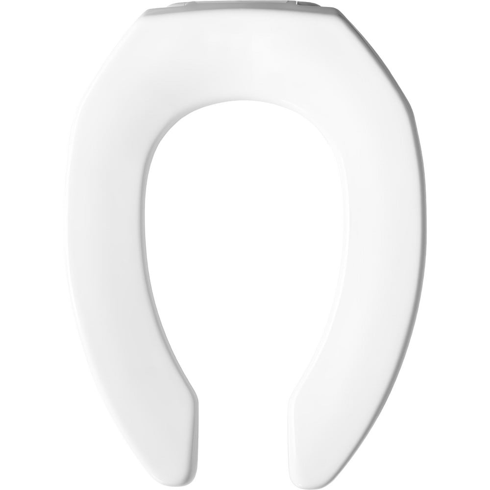 Toilet Seats; Type: Standard, Open; Style: Elongated; Material: Plastic; Color: White; Outside Width: 14.500 in; Inside Width: 7.9380 in; Hinge Design: Stay-Tite;External Check;Stainless Steel; Length (Inch): 18.56 in