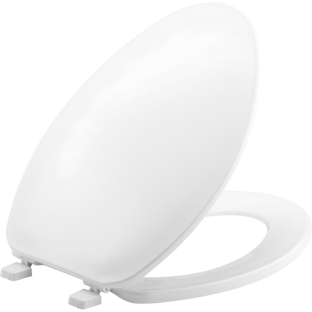 Toilet Seats; Type: Closed, Standard; Style: Elongated; Material: Plastic; Color: White; Outside Width: 14.125 in; Inside Width: 8.2500 in; Hinge Design: Top-Tite; Length (Inch): 18.63 in