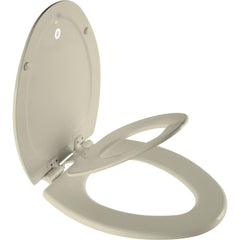 Toilet Seats; Type: Closed, Child; Style: Elongated; Material: Enameled Wood, Plastic; Color: Bone; Outside Width: 14.125 in; Inside Width: 8.0630 in; Hinge Design: Stay-Tite;Slow Close;Lift-Off;Precision Seat Fit; Length (Inch): 17.06 in