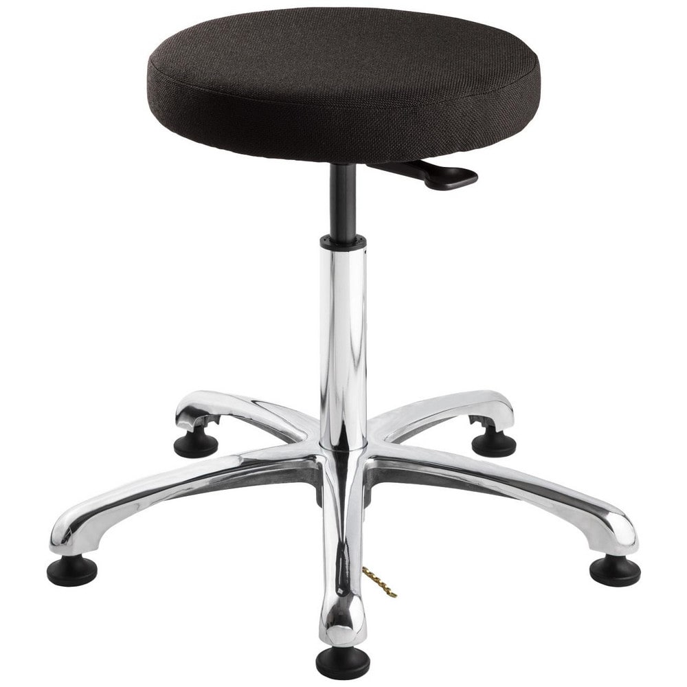 Swivel & Adjustable Stools; Base Type: Polished Aluminum; Seat Material: Conductive Cloth; Foot Type: Glide; Weight Capacity: 300 lb; Seat Color: Black