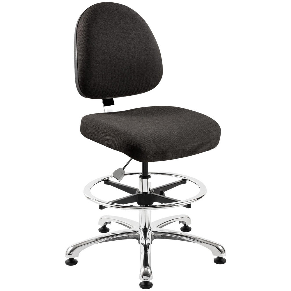 Task Chair: Fabric, 21-1/2 to 31-1/2" Seat Height, Black, Adjustable Height