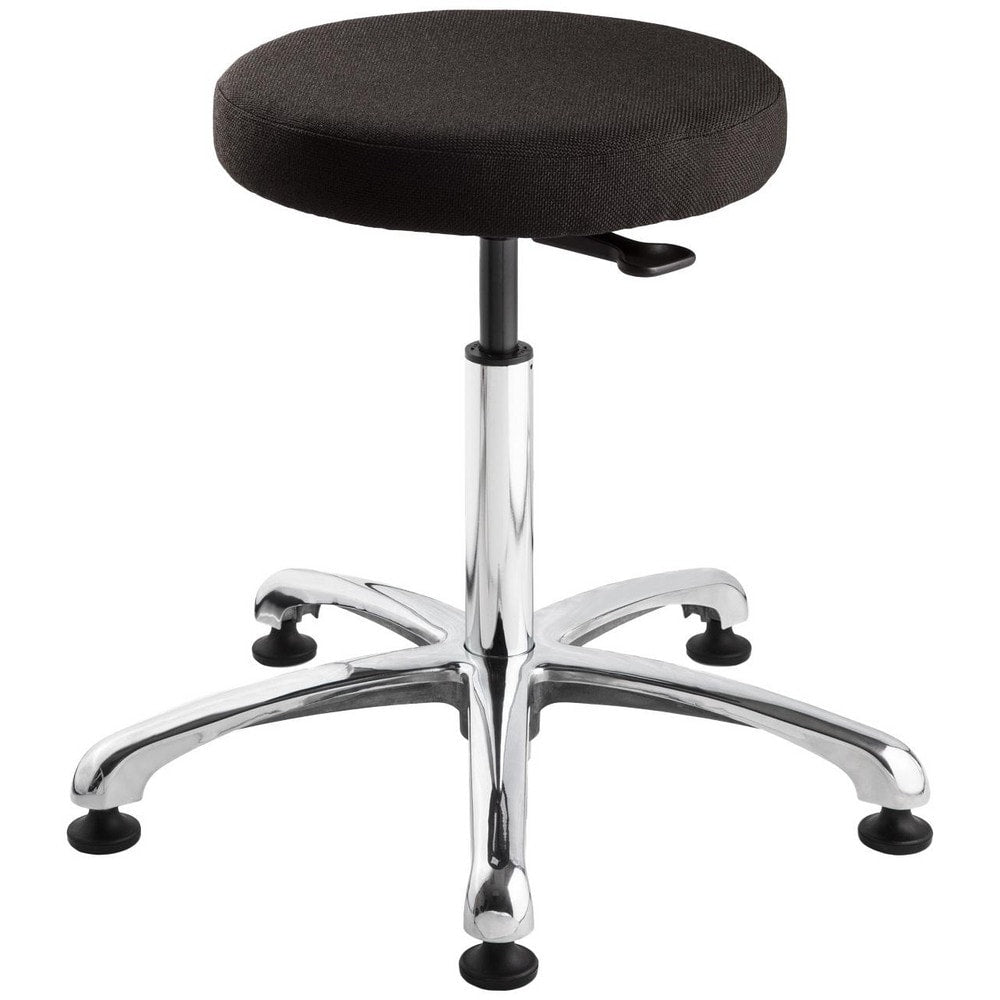 Swivel & Adjustable Stools; Base Type: Polished Aluminum; Seat Material: Fabric; Foot Type: Glide; Weight Capacity: 300 lb; Seat Color: Black