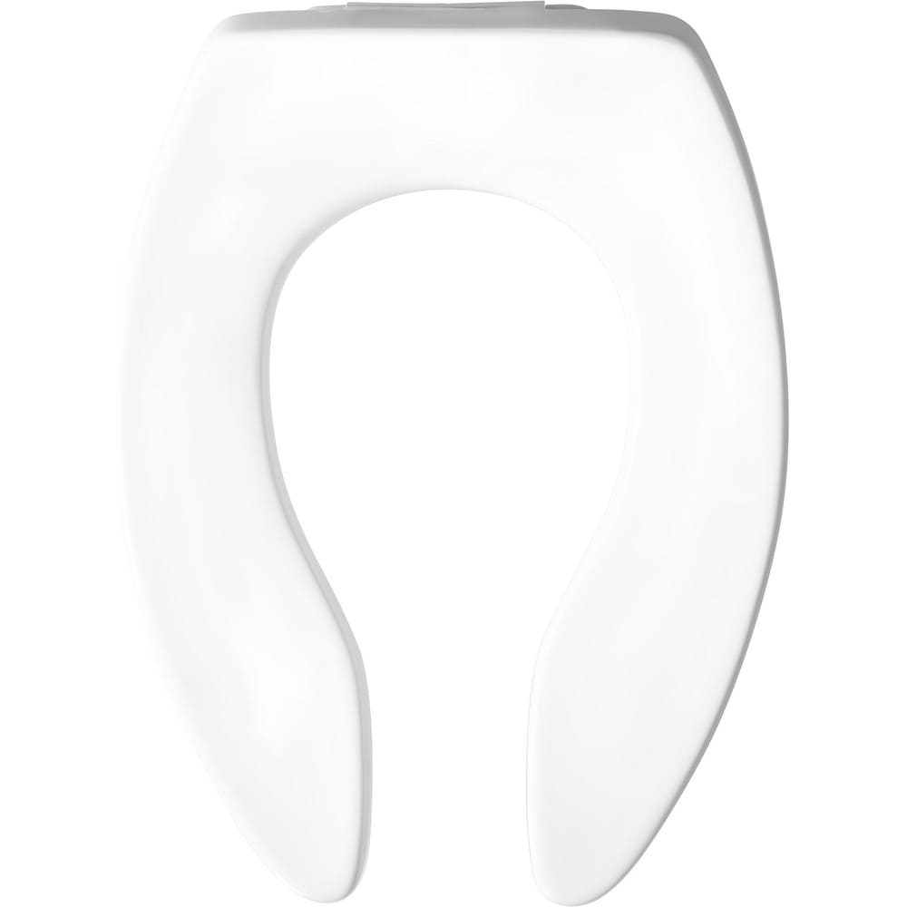 Toilet Seats; Type: Standard, Open; Style: Elongated; Material: Plastic; Color: White; Outside Width: 14.250 in; Inside Width: 7.6250 in; Hinge Design: Stay-Tite;External Check;Stainless Steel; Length (Inch): 18.44 in