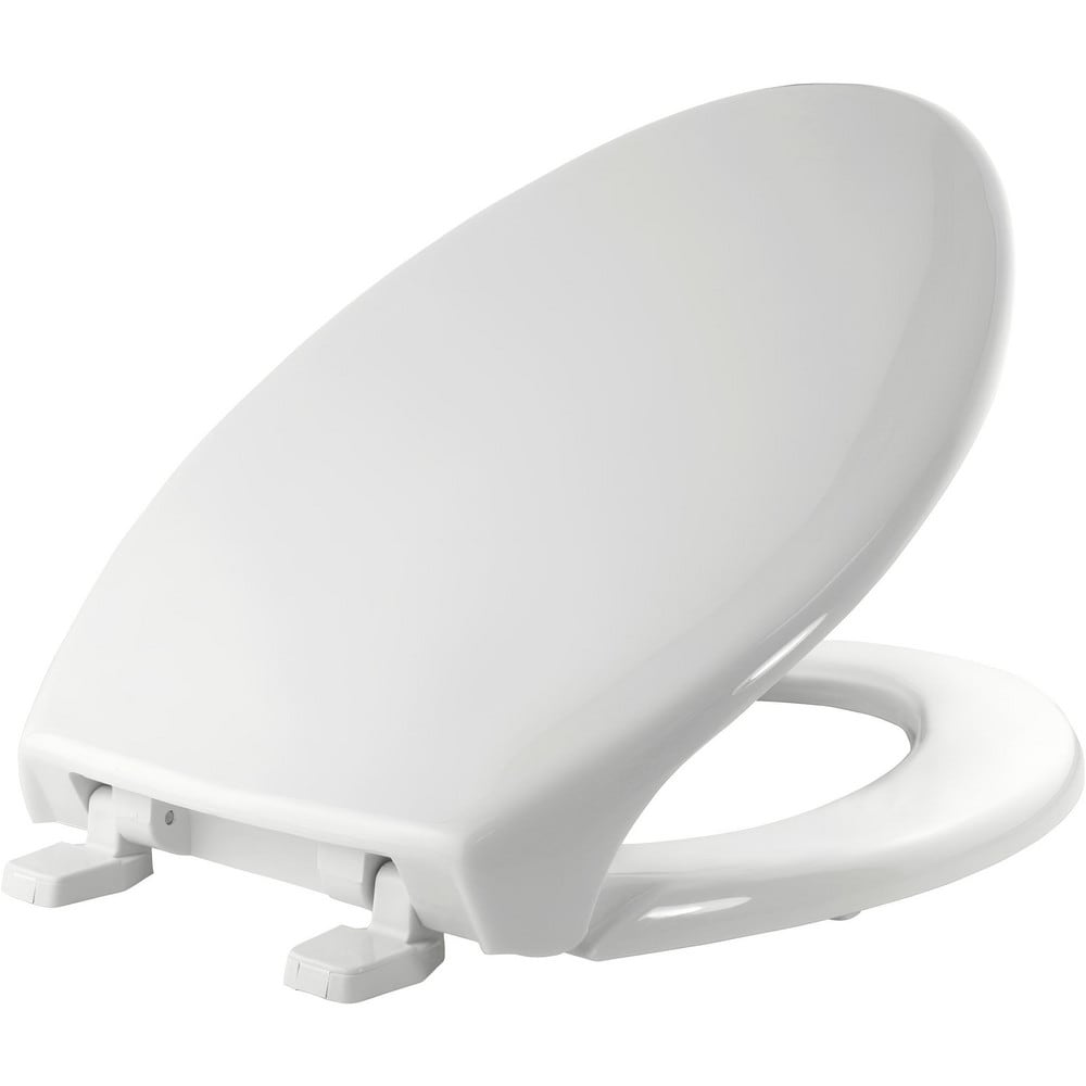 Toilet Seats; Type: Closed, Standard; Style: Elongated; Material: Plastic; Color: White; Outside Width: 14.188 in; Inside Width: 8.1880 in; Hinge Design: Top-Tite; Length (Inch): 18.75 in