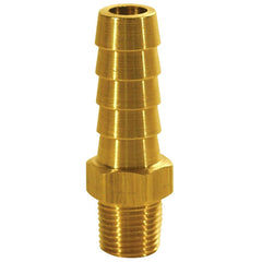 Barbed Hose Fittings; Fitting Type: Hose Barb Insert; Material: Brass; Thread Standard: NPTF; Thread Size: 1/8; End Connection: Hose Barb x Male NPT; Hose Inside Diameter (Inch): 1/4; Hose Outside Diameter: 1/4