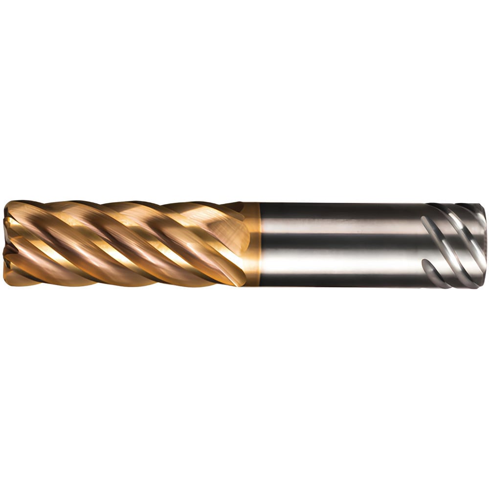 Corner Radius End Mill: 3/4" Dia, 1-1/2" LOC, 0.0300" Radius, 6 Flute, Solid Carbide