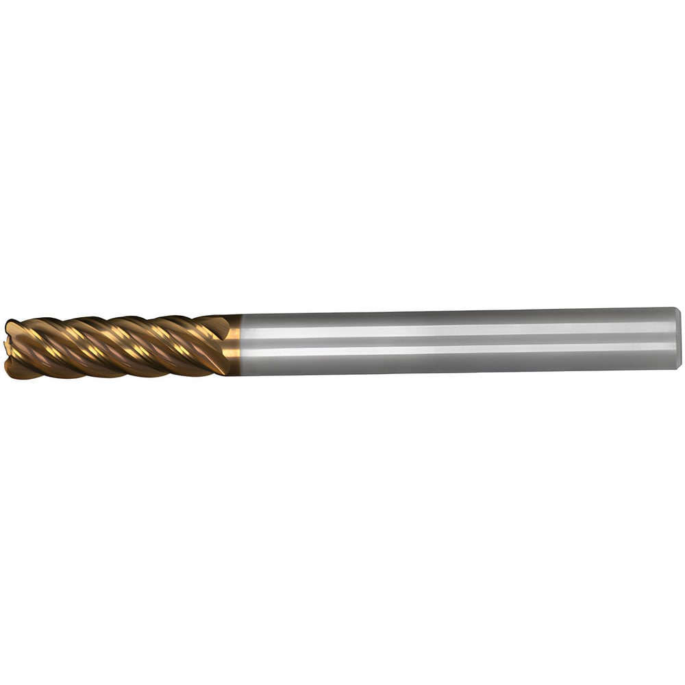 Corner Radius End Mill: 3/4" Dia, 2-1/4" LOC, 0.0300" Radius, 5 Flute, Solid Carbide