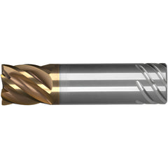 Corner Radius End Mill: 1" Dia, 5" LOC, 0.0300" Radius, 6 Flute, Solid Carbide