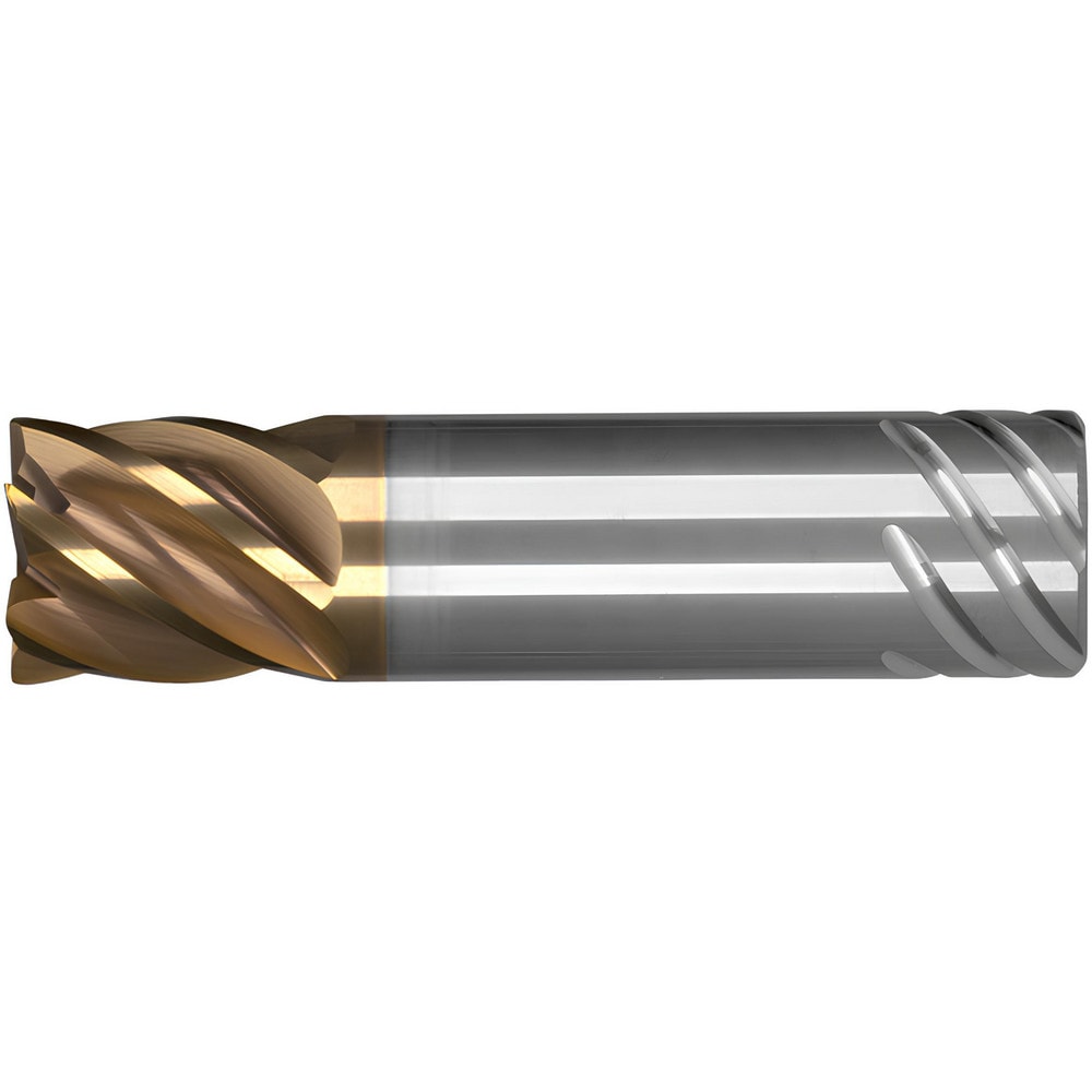 Corner Radius End Mill: 1" Dia, 1" LOC, 0.3750" Radius, 6 Flute, Solid Carbide