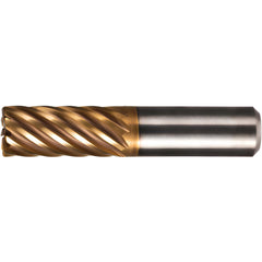 Corner Radius End Mill: 1" Dia, 2" LOC, 0.0150" Radius, 19 Flute, Solid Carbide