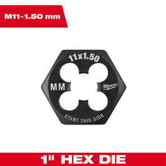 Hex Rethreading Die:  Right Hand, No Carbon Steel