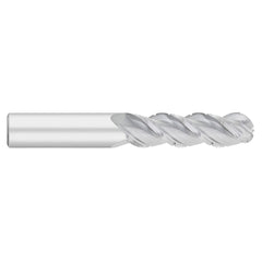 Ball End Mill: 1" Dia, 2-1/4" LOC, 3 Flute, Solid Carbide