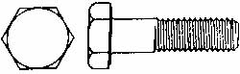 Hex Head Cap Screw: M18x2.5, 80.00 mm Length Under Head, Grade 8.8 Steel, Zinc Finish