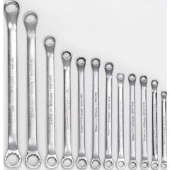 Double Head 10¬∞ Offset Box End Wrench Set: 12 Pc, Metric