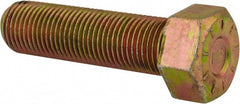 Hex Head Cap Screw: 9/16-18, 2" Length Under Head, Grade L9 Steel, Yellow Zinc Dichromate Finish