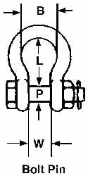Anchor Shackle: Bolt Pin, 39683 Working Load Limit