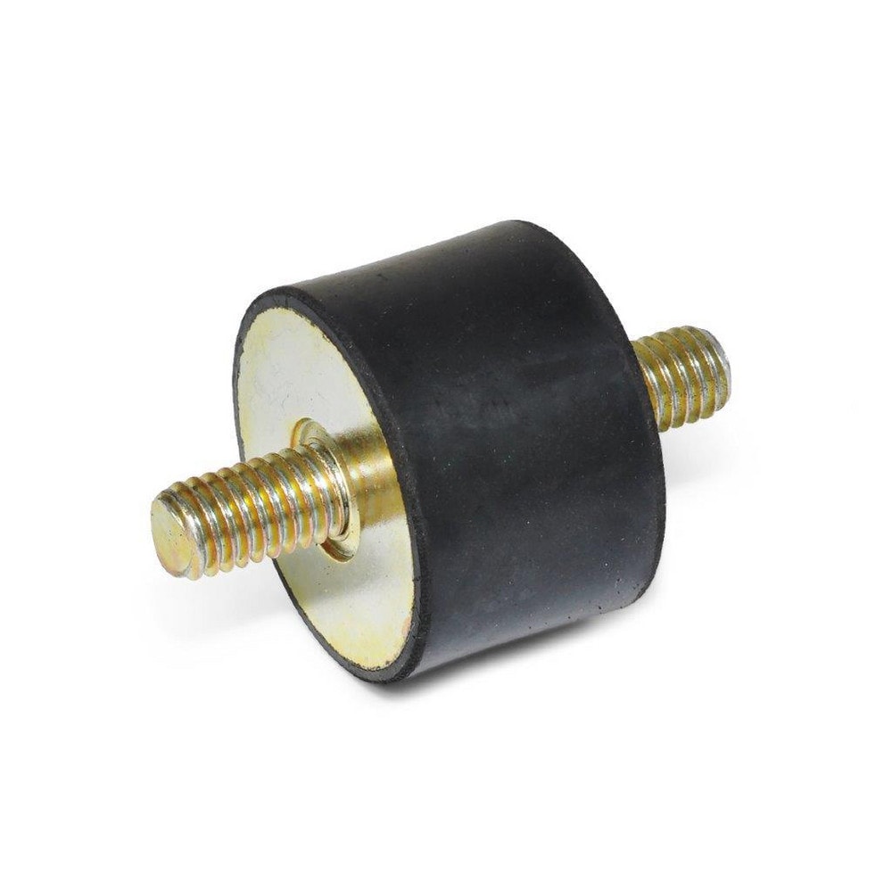 Vibration Isolators; Isolator Type: Stud/Stud; Insert Material: Zinc-Plated Steel; Isolator Material: Natural Rubber; Maximum Load Capacity: 685.00 N; Top Diameter: 25.00; Bottom Diameter: 25; Thread Size: 1/4-20; Overall Width: 25 mm