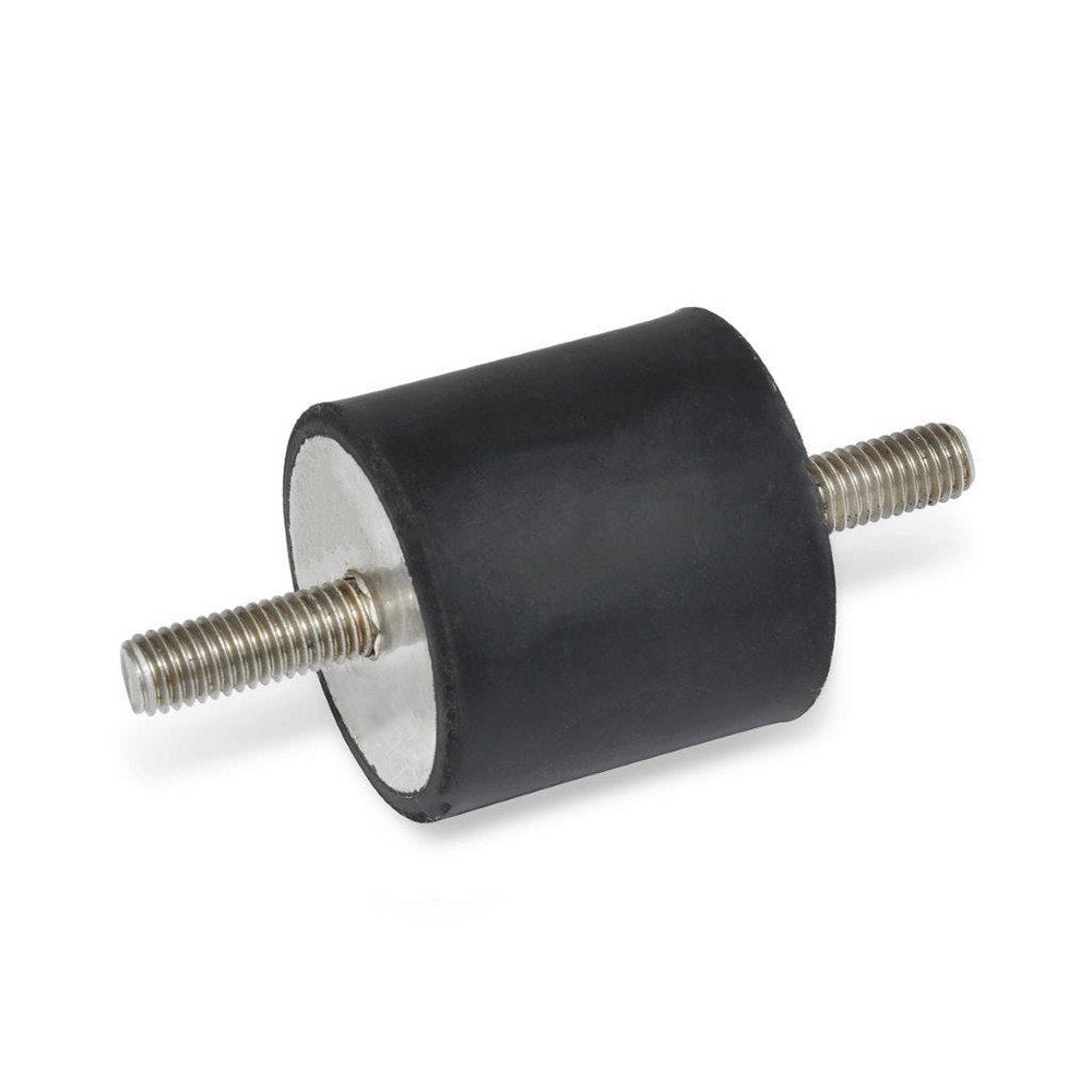 Vibration Isolators; Isolator Type: Stud/Stud; Insert Material: Stainless Steel; Isolator Material: Natural Rubber; Maximum Load Capacity: 671.70 N; Top Diameter: 25.00; Bottom Diameter: 25; Thread Size: 5/16-18; Overall Width: 25 mm