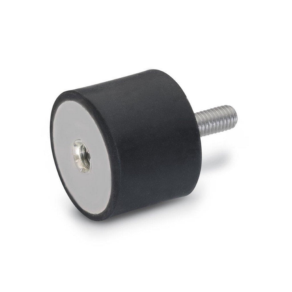 Vibration Isolators; Isolator Type: Plate/Stud; Insert Material: Stainless Steel; Isolator Material: Natural Rubber; Maximum Load Capacity: 2224.10 N; Top Diameter: 35.00; Bottom Diameter: 35; Thread Size: 5/16-18; Overall Width: 35 mm