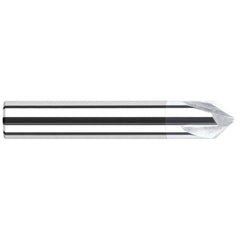 Chamfer Mill: 1/8" Dia, 1/8" Shank Dia, 4 Flute, Solid Carbide, Single End