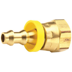 Barbed Push-On Hose Fittings; Fitting Type: Female Swivel; Inside Diameter (Inch): 1/2; Material: Brass; Thread Standard: NPTF; Thread Size: 1/2-14; Barb Size: 1/2