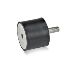 Vibration Isolators; Isolator Type: Plate/Stud; Insert Material: Zinc-Plated Steel; Isolator Material: Natural Rubber; Maximum Load Capacity: 7510.00 N; Top Diameter: 75.00; Bottom Diameter: 75; Thread Size: M12x1.75; Overall Width: 75 mm