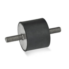 Vibration Isolators; Isolator Type: Stud/Stud; Insert Material: Stainless Steel; Isolator Material: Natural Rubber; Maximum Load Capacity: 3610.00 N; Top Diameter: 60.00; Bottom Diameter: 60; Thread Size: M10x1.5; Overall Width: 60 mm