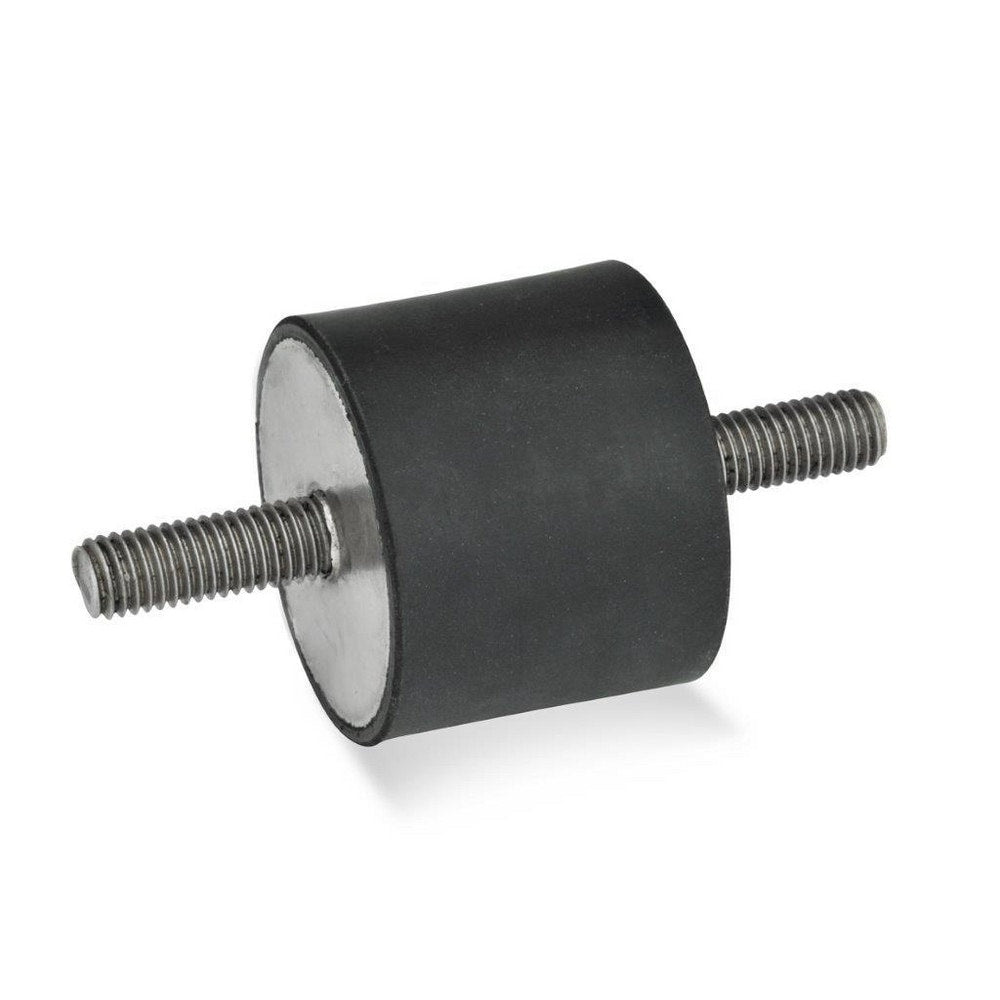 Vibration Isolators; Isolator Type: Stud/Stud; Insert Material: Stainless Steel; Isolator Material: Natural Rubber; Maximum Load Capacity: 325.00 N; Top Diameter: 15.00; Bottom Diameter: 15; Thread Size: M4x0.7; Overall Width: 15 mm