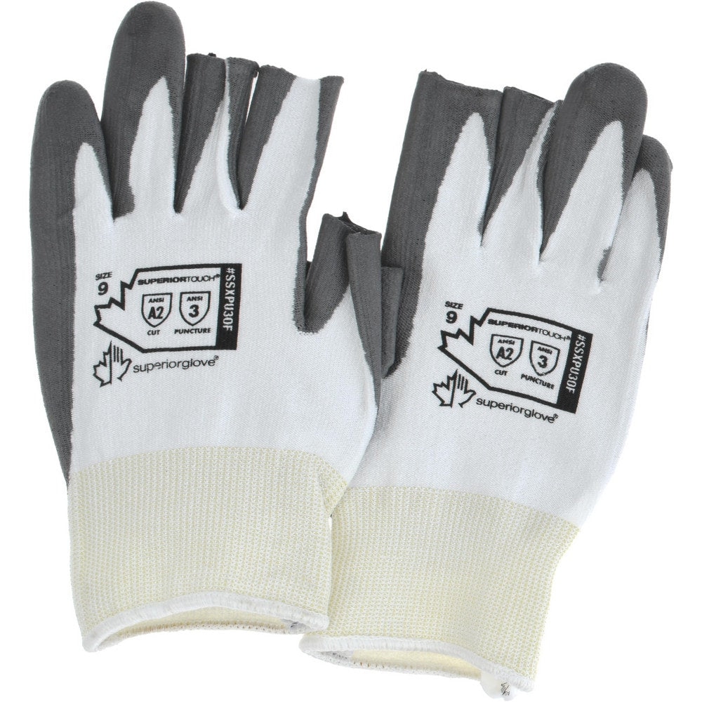 Cut & Puncture-Resistant Gloves: Superior Glove Works SSXPU3OF, Size Large, ANSI Cut A2, ANSI Puncture 3, Polyurethane, Dyneema