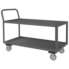 Low Deck Utility Cart: 51" Long, 24" Wide, Steel, 1200 lb Capacity, Gray