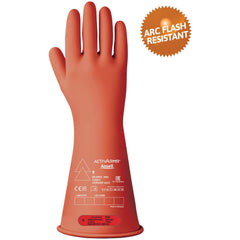 Rubber Linesman Gloves: Activarmr RIG014R, Class 0, Size Small, 14" Long