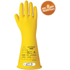 Rubber Linesman Gloves: Activarmr RIG114Y, Class 1, Size 3X-Large, 14" Long