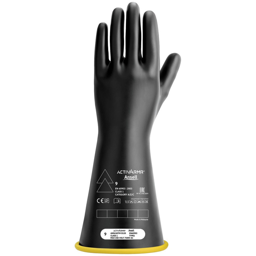 Rubber Linesman Gloves: Activarmr RIG114YBSC, Class 1, Size Large, 14" Long