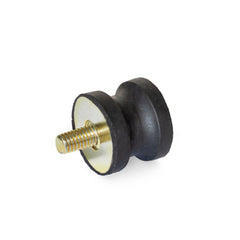 Vibration Isolators; Isolator Type: Plate/Stud; Insert Material: Zinc-Plated Steel; Isolator Material: Natural Rubber; Maximum Load Capacity: 88.00 N; Top Diameter: 10.00; Bottom Diameter: 10; Thread Size: #8-32; Overall Width: 10 mm