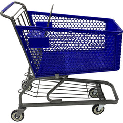 Shopping Cart Utility Cart: 43" Long, 23-19/64" Wide, Plastic, 298.000 lb Capacity, Blue