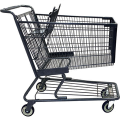 Shopping Cart Utility Cart: 41-93/100" Long, 25-15/64" Wide, Metal, 318.000 lb Capacity, Gray