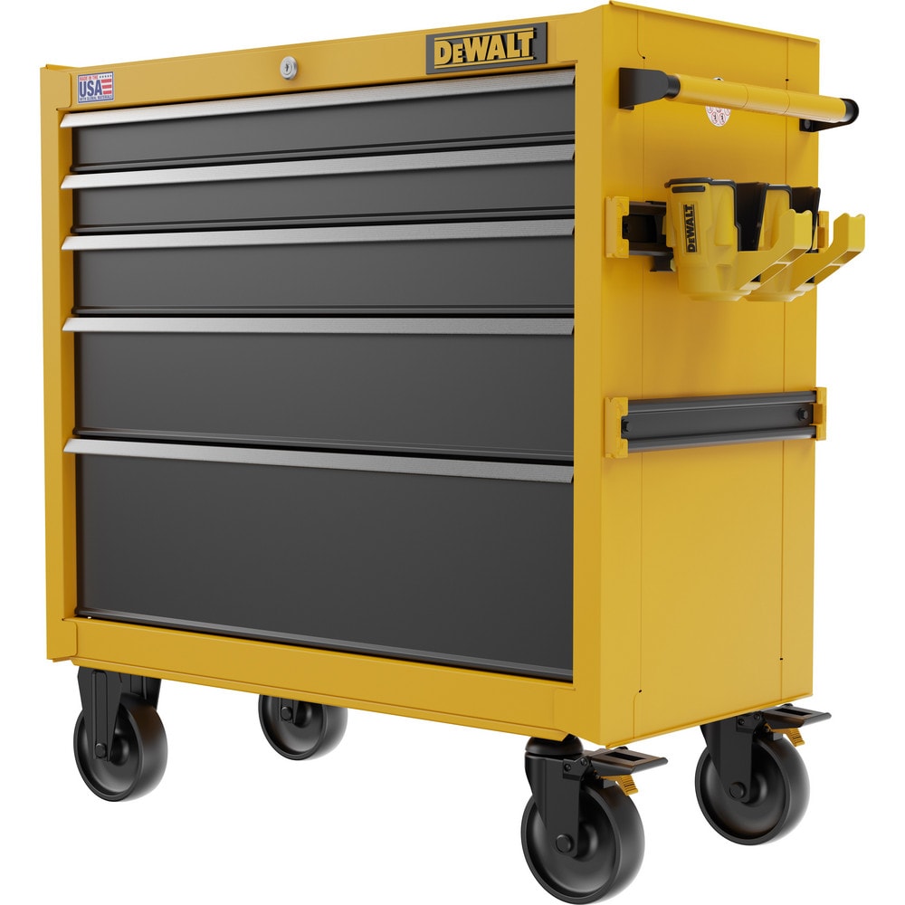 Steel Tool Roller Cabinet: 20" Wide, 36" High, 37" Deep, 5 Drawer