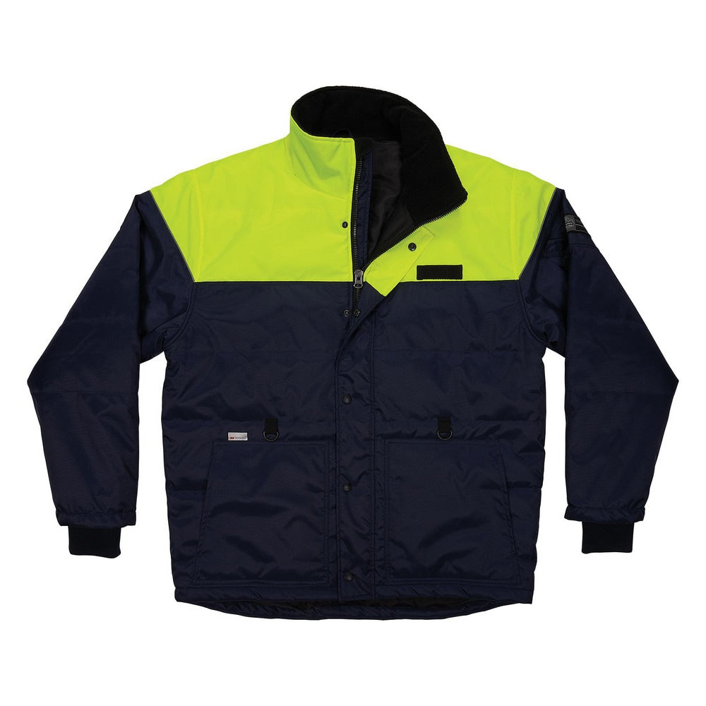 Work Jacket: Size Large, Polyester, Zipper & Snaps Closure