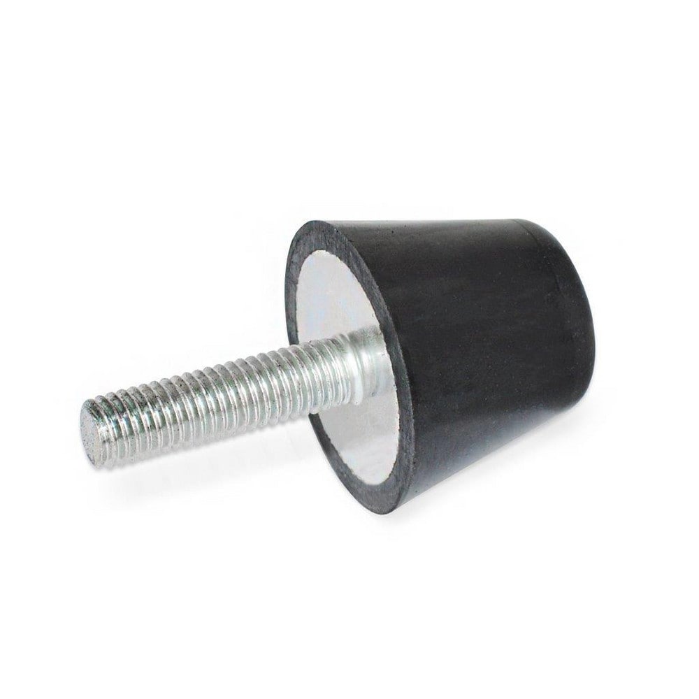 Vibration Isolators; Isolator Type: Plate/Stud; Insert Material: Zinc-Plated Steel; Isolator Material: Perbunan (NBR); Maximum Load Capacity: 910.00 N; Top Diameter: 32.00; Bottom Diameter: 21; Thread Size: 5/16-18; Overall Width: 32 mm