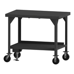 Mobile Work Benches; Type: Heavy-Duty Mobile Workbench with Floor Lock; Bench Type: Heavy-Duty Mobile Workbench; Edge Type: Square; Depth (Inch): 30; Leg Style: Fixed; Load Capacity (Lb.