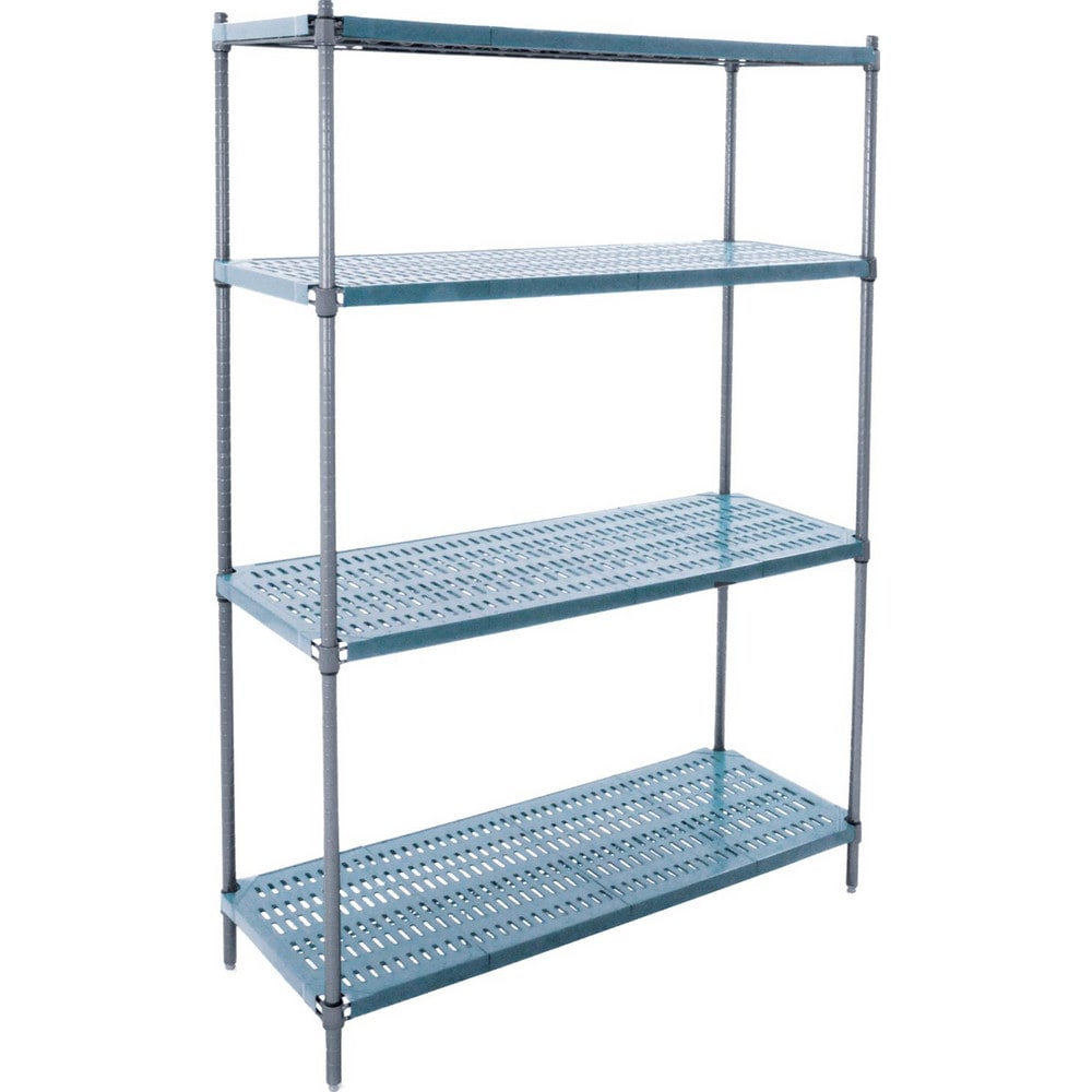 Plastic Shelving; Shelving Type: Free Standing; Shelf Style: Ventilated; Shelf Type: Adjustable; Shelf Capacity: 600; Overall Height: 74 in; Overall Width: 60; Overall Depth: 24 in; Color: Blue