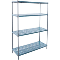 Plastic Shelving; Shelving Type: Free Standing; Shelf Style: Ventilated; Shelf Type: Adjustable; Shelf Capacity: 800; Overall Height: 74 in; Overall Width: 36; Overall Depth: 24 in; Color: Blue