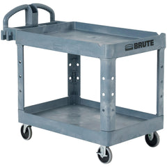 Service Utility Cart: 55" Long, 26" Wide, Resin, 750 lb Capacity, Gray