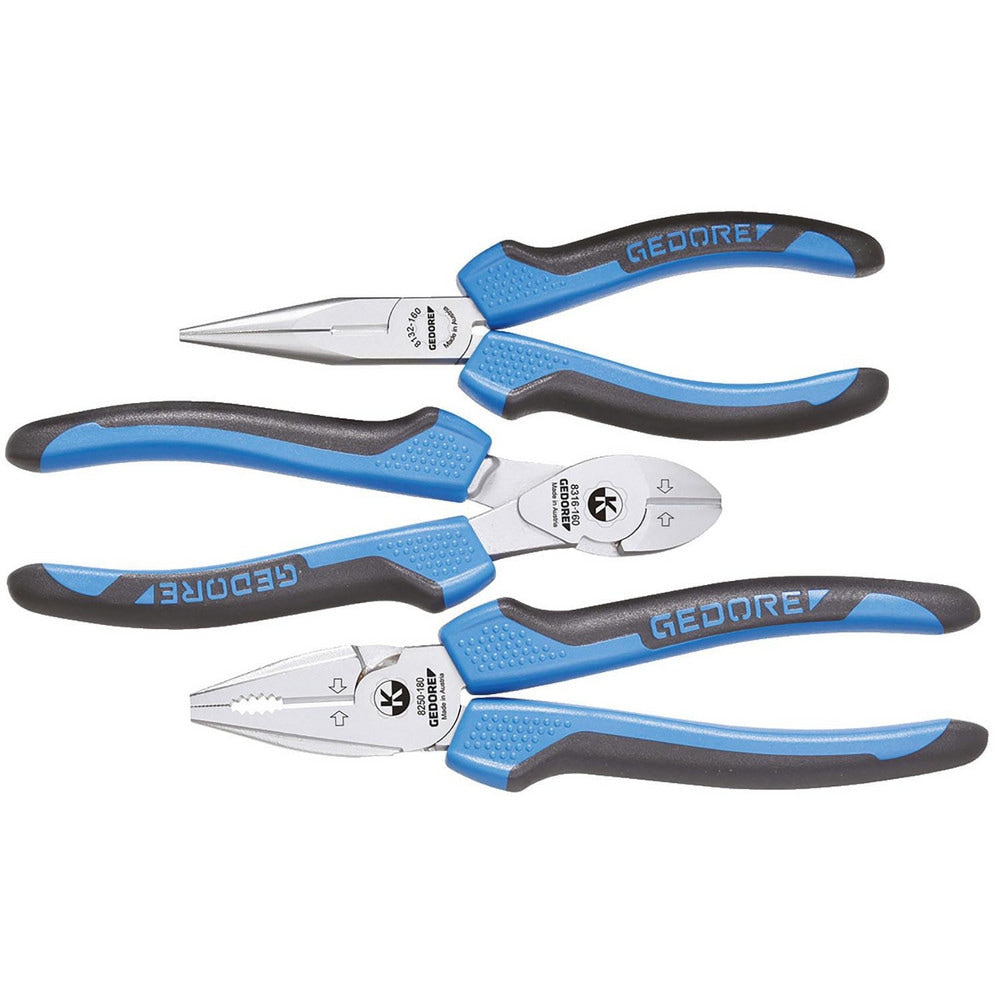 Plier Sets; Plier Type Included: Side Cutter, Telephone, Combination; Set Type: Plier Set; Container Type: Carrying Case; Overall Length: 240.03 mm; Includes: 8250-180 JC Combination Plier, 8132-160 JC Telephone Pliers, 8316-160 JC Side Cutter