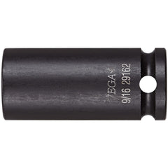 Impact Socket: 3/8" Drive, 9/16" Socket, Square Drive